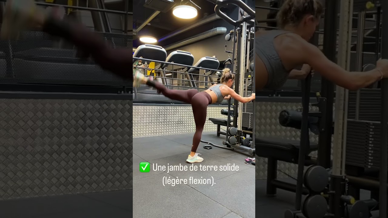 Le kick back à la poulie!🍑  Concentrez vous sur ces quelques points clés 🧠 #musculation #fessiers